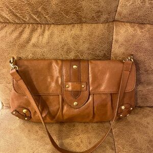 Fortuna Valentino Italian Tan Genuine Leather Shoulder Bag